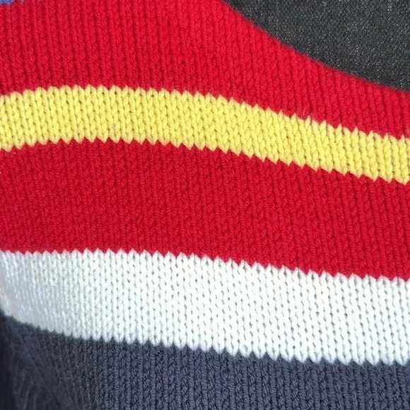 CRaZY Horse Women’s Multi-Colored Striped Star Cotton Blend Sweater Medium - Picture 9 of 15